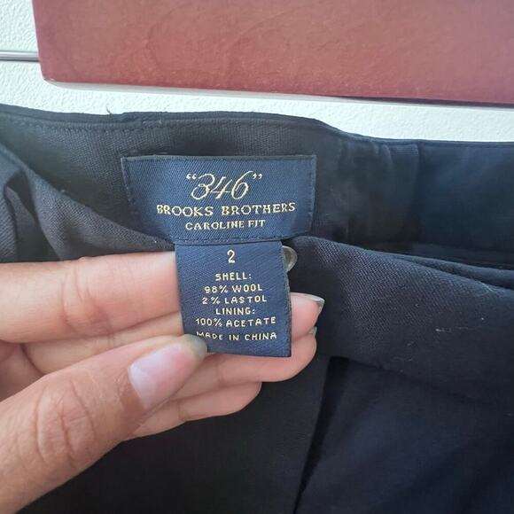 Brooks Brothers 346 Dark Navy Blue 100% Wool Women's Trouser Corpcore Size 2 - Picture 4 of 5